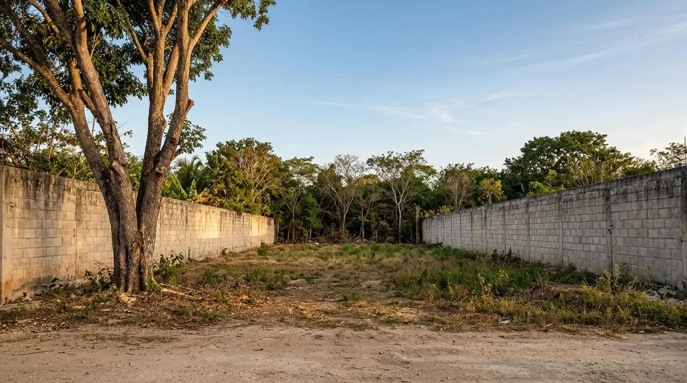 Terreno delimitado en zona periurbana al norte de Mérida
