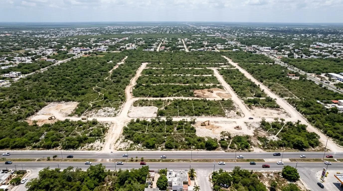Terreno rústico delimitado en zona rural cerca de la carretera Mérida-Progreso