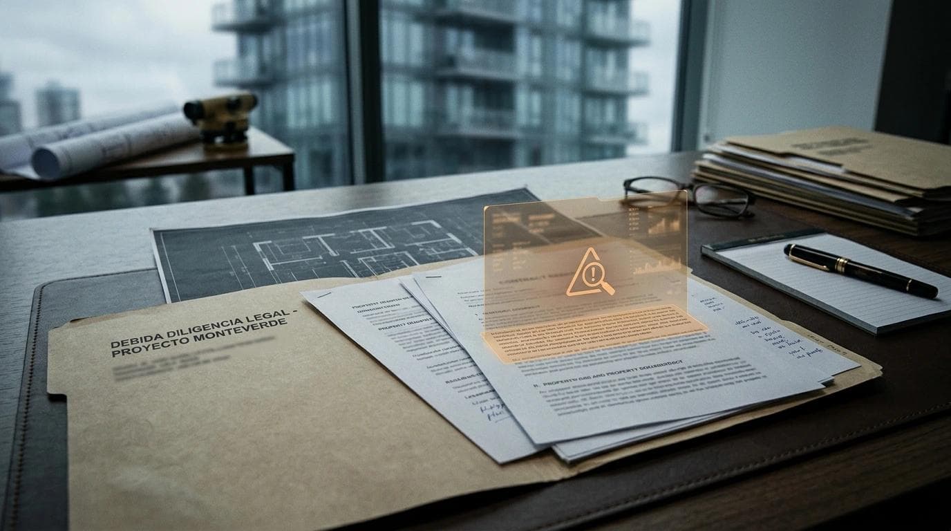 Ilustración conceptual de una señal de alerta sobre un documento legal